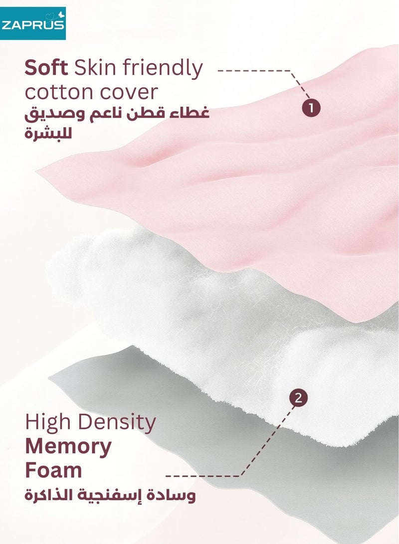 Zaprus Pregnancy Pillow J-Shape 100% Cotton Fiber –  Full Body Support Maternity Pillow for Sleeping, Back, Hip & Belly Pain Relief, Ergonomic Support for Side & Stomach Sleeping, Comfortable Prenatal Pillow Pink - Image 2